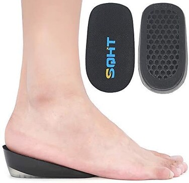 SQHT Men and Women Height Increase Insoles Gel Shoe Heel Lift InsertsPads, Achilles Tendon Cushion Cups Large (1.4in Height