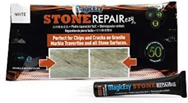 MagicEzy Stone Repair Ezy (White: Countertop Chip Repair FillerMarble, Granite, Travertine, QuartzWorks on Tiles, Tubs, Toilets TooSeam Filler