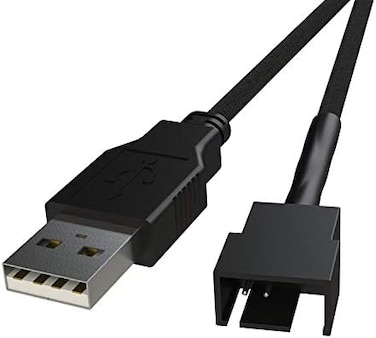 LINKUP - (عبوتان) محول كابل طاقة مغلف من USB إلى 3/4-P PWM 5V لمروحة وحدة المعالجة المركزية/العلبة USB 2.0، 3.0، 3.1