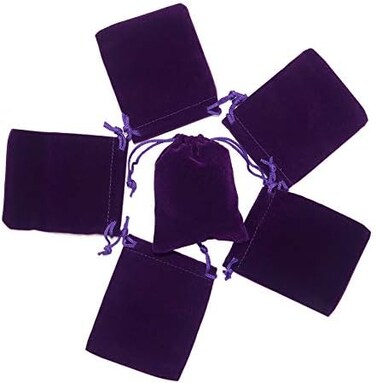 HRX Package Small Velvet Jewelry Bags with Drawstring, 20pcs Velvet Cloth Gift Pouches Purple (2.8 X 3.6 inches