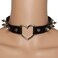 MILAKOO Punk Style Love Heart PU Leather Collar Choker Necklace with Rivets Spiked Accent