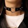 MILAKOO Punk Style Love Heart PU Leather Collar Choker Necklace with Rivets Spiked Accent