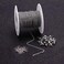 Tiparts 10m Stainless Steel Flat Cross Chains Link Spool Bulk with 20 Lobster Clasps and 50 Jump Rings for Pendant Necklace Jewellery DIY Making (Chain Width 1.5mm20pcs Clasps50 Rings, Silver