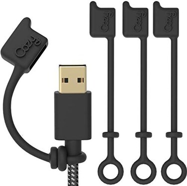 Cozy [4-Pack] USB Caps/Covers for USB A Cables with Dust Protection, Protects During Travel, Portable, Designed (USB A Black