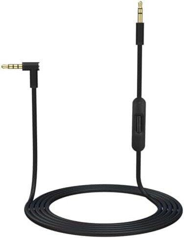 ToBySome Replacement Audio Cable Cord Wire with in-line Microphone and Control Compatible with for Beats by Dr Dre Headphones Solo, Studio, Pro, Detox, Wireless, Mixr, Executive, Pill (Black