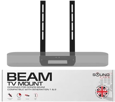 حامل تلفزيون Sonos Beam Sound Bass، متوافق مع الجيل الثاني عشر من حامل تثبيت Sonos Beam للتلفزيون، أسود، يتضمن مجموعة أدوات كاملة، مكبر صوت Beam