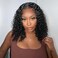 ISEE Hair 150% Density Brazilian Deep Wave Lace Front Wig Glueless Lace Front Human Hair Wigs For Women Black Pre Plucked Unprocessed 8A Virgin Brazilian Hair Wig (14'13x4 Lace Front Wig