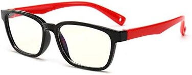 FOURCHEN Anti Blue Light Glasses for Kids Computer Glasses,UV Protection Anti Glare Eyeglasses Computer Glasses Video Gaming Glasses for Children (Black-red