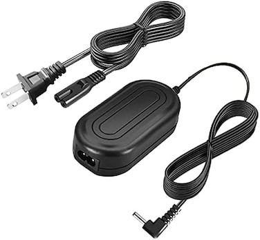 TKDY CA-570 AC Power Adapter - Compact, Travel-Friendly Charger for Canon ZR, Elura, VIXIA HV/HF/HG, MV, MVX, Optura, FVM, FV, EOS, FS Series Cameras - DC Connector, 24W, 1A, Black