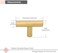 LONTAN 12 Pack Gold Drawer Knobs for Dresser Kitchen Cabinet Knobs LH201GD Gold Hardware for Cabinets Brushed Brass T Bar Knobs with 2 Inch Overall Length