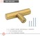 LONTAN 12 Pack Gold Drawer Knobs for Dresser Kitchen Cabinet Knobs LH201GD Gold Hardware for Cabinets Brushed Brass T Bar Knobs with 2 Inch Overall Length