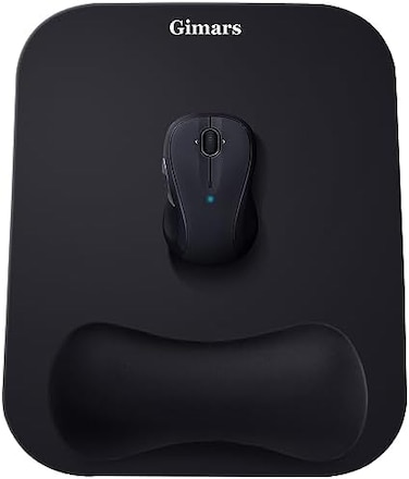 Gimars Large Smooth Superfine Fibre Memory Foam Ergonomic Mouse Pad Wrist Rest Support - Mousepad with Nonslip Base for Laptop, Computer, GamingOffice - Comfortable for Easy TypingPain Relief