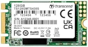 Transcend TS128GMTS430S 128GB M.2 SSD 430S SATA III 6Gb/s interface, Silver