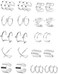 Tornito 4-10 Pairs Stainless Steel Ear Cuff Helix Cartilage Clip On Wrap Earrings Fake Nose Ring Non-Piercing Adjustable