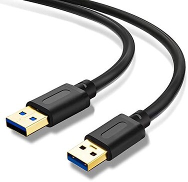 Jelly Tang USB 3.0 A to A Male Cable 3Ft,USB to USB Cable USB Male to Male Cable Double End USB Cord with Gold-Plated Connector for Hard Drive Enclosures, DVD Player, Laptop Cooler (3Ft/1M