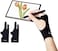 WooKoudai Digital Drawing Glove 2 Pack,Artist Glove for Drawing Tablet,ipad,Sketching,Art Glove with Two Finger for Right Hand and Left Hand （Smudge Guard,Small,2.95 x8.18inch