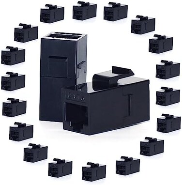 VANDESAIL RJ45 Coupler, Ethernet Coupler, RJ45 Keystone Jack Cat6 Coupler Female to Female (20Pack, CAT 6 Ethernet Coupler Extender