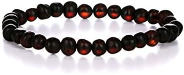 AMBERAGE Natural Baltic Amber Bracelet for Adults (Women/Men- Hand made From Raw-Unpolished/Certified Baltic Amber Beads(6 Colors
