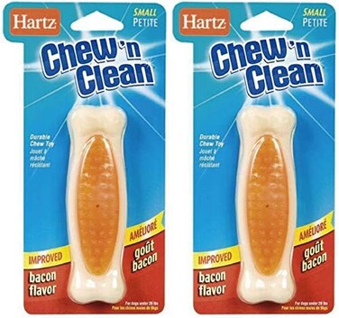Hartz Chew'n Clean Tuff Bone Bacon Flavored Small Dog Toy (Pack of 2