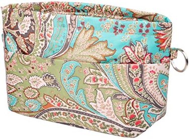 Vercord Purse Organizer Insert Bag Tote Handbags Pocketbook Inserts Organizers Zipper 11 Pockets Peacock Flower Small
