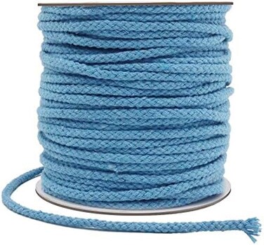 Tenn Well Braided Cotton Cord, 165 Feet 5mm Wide Macrame Cotton Rope for Plant Hangers Wall Hangings Dream Catchers DIY Crafts (Blue
