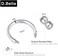 D.Bella 14G 16G 18G 20G Surgical Steel Nose Septum Horseshoe Hoop Eyebrow Lip Navel Belly Nipple Piercing Ring 8mm 10mm Helix Tragus Daith Rook Earrings w Replacement Spikes