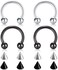 D.Bella 14G 16G 18G 20G Surgical Steel Nose Septum Horseshoe Hoop Eyebrow Lip Navel Belly Nipple Piercing Ring 8mm 10mm Helix Tragus Daith Rook Earrings w Replacement Spikes