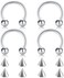 D.Bella 18G Surgical Steel Nose Septum Horseshoe Hoop Eyebrow Lip Navel Belly Piercing Ring 10mm Helix Tragus Daith Rook Earrings w Replacement Spikes