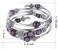 PEARLCLUB Beaded Chakra Bangle Turquoise Bracelet - Fashion Jewelry Wrap Bracelet with Thick Silver Metal and Mala Beads, Birthday Gifts For Women