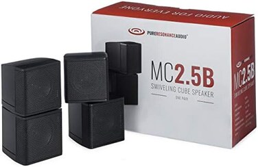 Pure Resonance Audio MC2.5B Dual 2.5&acirc;&euro; Swiveling Surround Sound Mini Cube Speaker (Pair Black(Without Brackets