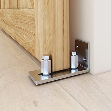 JUBEST Scratch Resistant Stainless Steel Flush Mount Stay Roller Wall Mount Floor Guide for Door Thick Up to 2 1/8 inches