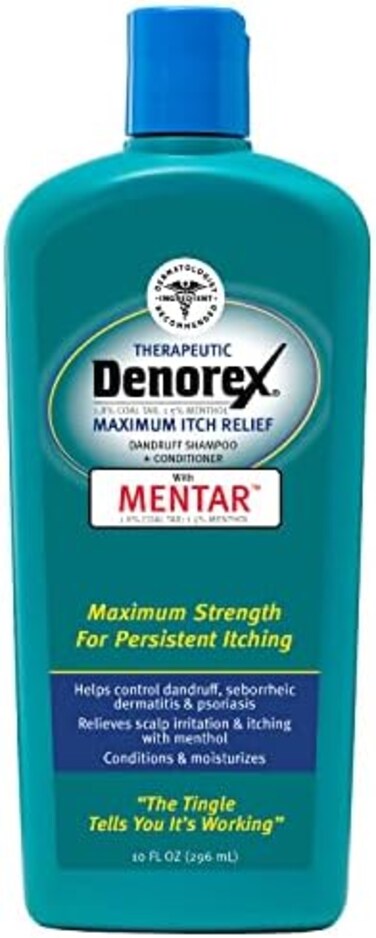 Denorex Therapeutic Maximum Itch Relief Dandruff ShampooConditioner, Formulated with Menthol to Relieve Scalp Irritation, 10oz