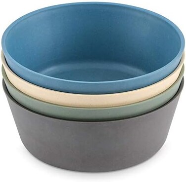 WEESPROUT Bamboo Toddler Bowls - 4 pc Set (10 fl oz- The Best Premium Eco Friendly, Non Toxic, Bamboo Bowls for Kids - Dishwasher Safe - Natural BPA Free Non Toxic Baby Bowls