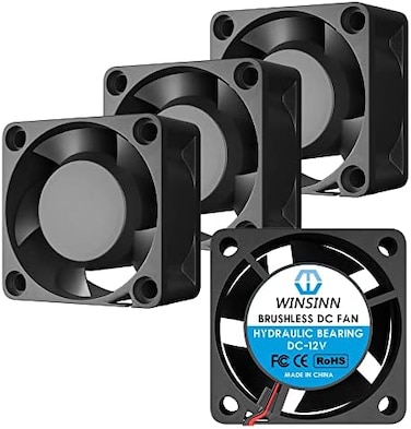 WINSINN 40mm Fan 12V DC Brushless Quiet Cooling 4020 40x20mm for Inverter 3D Printer Extruder Hotend Makerbot MK7 MK8 CPU Chip Arduino - 2Pin 0.15A 1.8W 7500-10% RPM (Pack of 4Pcs
