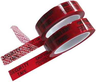 مجموعة TamperSeals، لفتان، أشرطة أمان مقاومة للعبث (أحمر، 1 بوصة × 55 ياردة × 2 مل - TamperSeals)