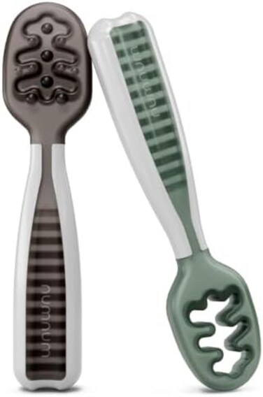 NumNum Pre-Spoon GOOtensilsDual-Stage Set (Gray/Green