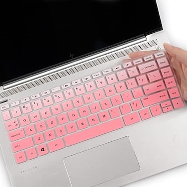 MUBUY-GOL Keyboard Cover Design for HP Pavilion x360 14" Laptop 14M-BA 14M-CD 14-BF 14-BW 14-cm Series 14M-BA011DX 14M-BA013DX 14M-BA015DX 14M-BA114DX 14M-CD0001DX 14M-CD0003DX -Gradual Pink