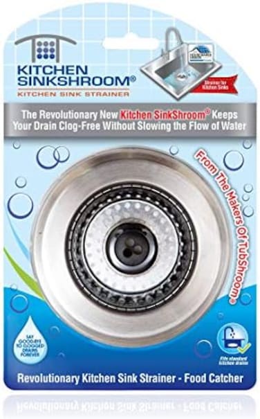SinkShroom Kitchen Revolutionary Clog-Free Stainless Steel Sink Strainer (Black