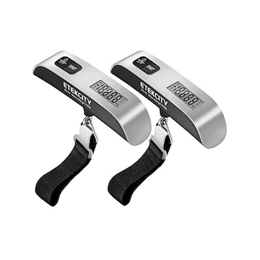 Etekcity Luggage Scale, Travel Essentials, Digital Weight Scales for Travel Accessories, Portable Handheld Scale with Temperature Sensor, Rubber Paint, 110 Pounds, Battery Included,2Pack
