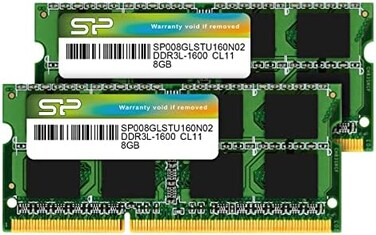 SP Silicon Power Silicon Power 16GB (2 x 8GBDDR3 1600MHz (PC3 12800240-pin CL11 1.35V SODIMM Laptop Memory Module - Low Voltage and Power Saving