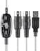 محول كابل USB إلى MIDI من TENINYU، 2 في 1، واجهة لوحة مفاتيح استوديو الموسيقى من الكمبيوتر إلى جهاز المزج، سلك توصيل، محول وحدة تحكم، 16 قناة، يدعم أجهزة الكمبيوتر المحمولة وأجهزة الكمبيوتر التي تعمل