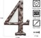 Jerrybaby 5 Inch House Numbers for Outside-Cast Iron Metal Home Address Number/Heavy DutySturdy Unique Hammered Look/Number 4