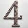 Jerrybaby 5 Inch House Numbers for Outside-Cast Iron Metal Home Address Number/Heavy DutySturdy Unique Hammered Look/Number 4