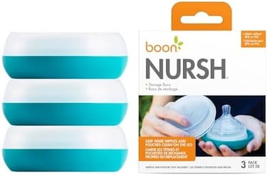 Boon, NURSH Storage Buns (Pack of 3, Blue-white,3 Count (Pack of 1