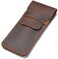 Daimay Leather Pen Case Holder Handmade Fountain Multi Pens Pouch Crazy Horse Leather Pen Protective Sleeve Cover Large &ndash; Brown