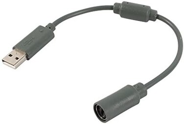 كابل توصيل سلكي بديل من Zerone لجهاز Xbox 360 (رمادي) مع محول USB قابل للفصل