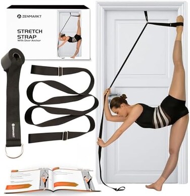 Zenmarkt Stretching Strap With Door Anchor - Stretching Equipment to Improve Legs Flexibility - Splits Trainer For Home Ideal In Ballet, Dance, Cheerleading, Taekwondo, Yoga, Pole DancingGymnastics