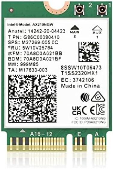 OKN AX210NGW WiFi 6E Card M.2 5400Mbps Tri-Band Wireless Module for Laptop,11AX WiFi Adapter with Bluetooth 5.3,MU-MIMO, Ultra-Low Latency, NGFF, Supports Windows 11/10 (64bit