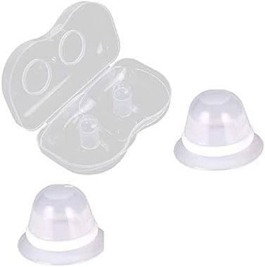 Finever uckers Silicone Corrector for Flat Inverted for Breastfeeding Mother or Women with Clear Case 1Pair
