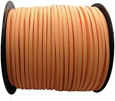 Pamir Tong Faux Leather Cord for Jewelry Making 100 Yards 2.6mm Thin Suede String Rope Orange Bracelet Cords DIY Crafts String for Necklace-Dream Catcher Supplies-Hat- Walking Stick